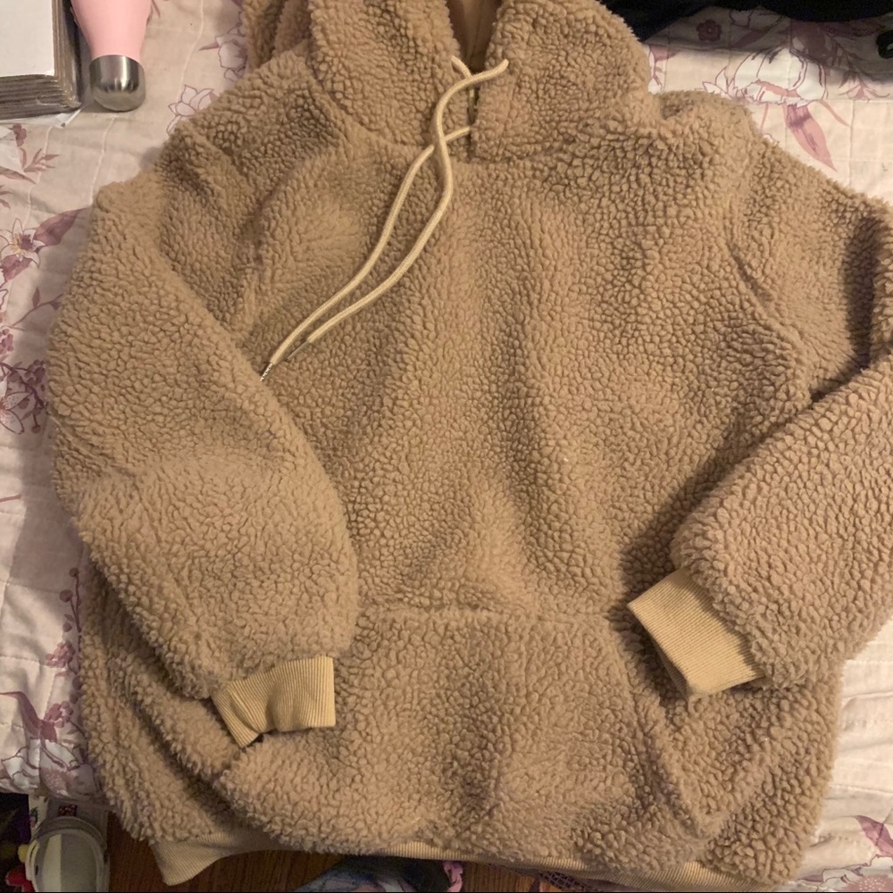 Brown Sherpa hoodie